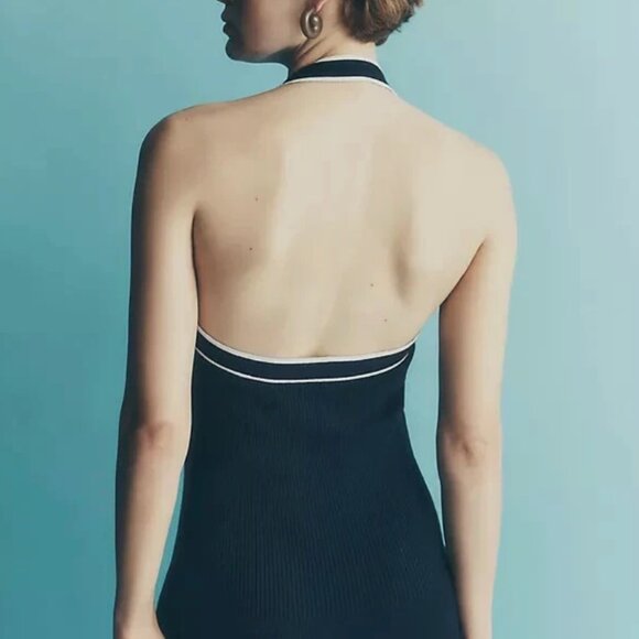 Anthropologie | Daily Practice Full Speed Halter Mini Dress | L - Picture 4 of 5